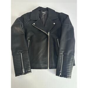 TopShop Rosa Moto Biker Jacket - Faux Leather - Size 10 - NWOT